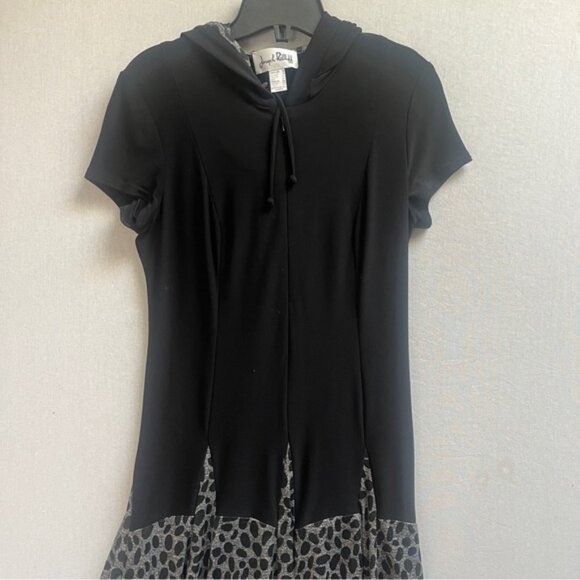 Joseph Ribkoff Leopard Print Hooded Stretch Drop Waist Midi Dress Size 6 - Picture 3 of 11